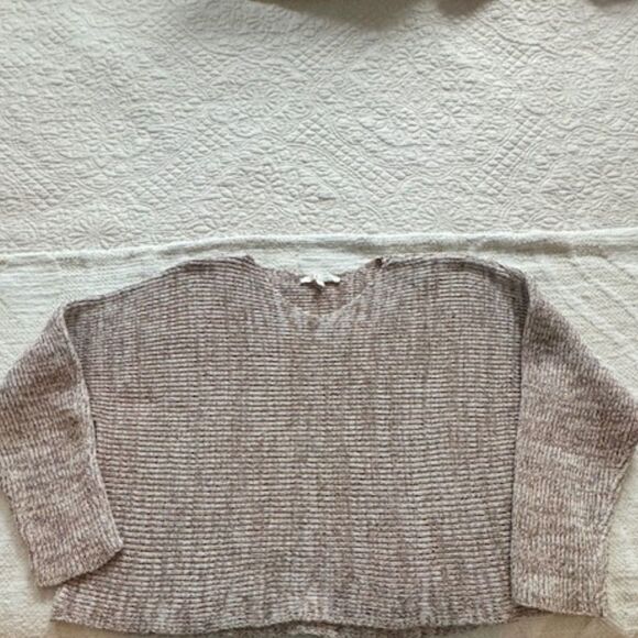 Maje knit, cropped sweater, pink with metallic thread, size 1 - Picture 1 of 5
